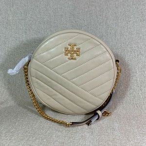 Tory Burch New Cream Kira Chevron Circle Bag